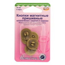 Кнопки магнитные пришивные металлические c защитой от коррозии медь 18 мм* HEMLINE 481.BS/G002