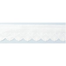 Шитье-вышивка на батисте, 50 мм, цвет белый