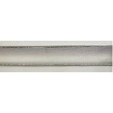 Лента органза с рисунком с проволокой по краю SAFISA, цвет серый, 50 мм, 15 м