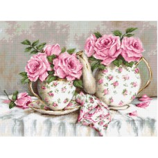 Набор для вышивания Утренний чай и розы 48 х 35 см LUCA-S BA2320