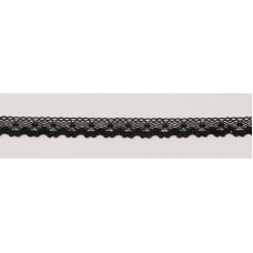 Мерсеризованное хлопковое кружево, 13 мм, цвет черный