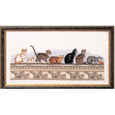 Набор для вышивания Кошки на стене 41 x 22 см OEHLENSCHLAGER 73-99104