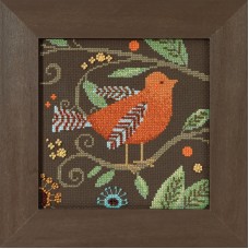 Набор для вышивания бисером Оранжевая птица 14 х 14 см (5,5