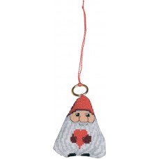 Набор для вышивания ёлочного украшения Дед Мороз  6 x 7 см PERMIN 01-8221