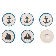 Набор декоративных самоклеющихся дисков  Кораблик, якорь 3,5 см RAYHER 46193000