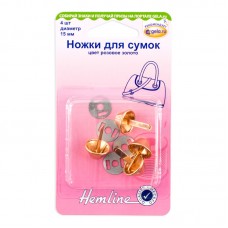 Ножки для сумок, 15 мм 15 мм розовое золото HEMLINE 4506C.RG