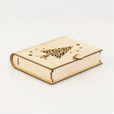 Коробка-книга с елочкой 15 x 12 см натуральный 3 мм WOODBOX 517950