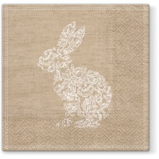 Салфетки трехслойные для декупажа, коллекция Lunch  PAW Decor Collection Кролик из кружева