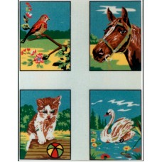 Канва жесткая с рисунком Детские сюжеты, 4 картинки 60 x 47 см GOBELIN L. DIAMANT G.62