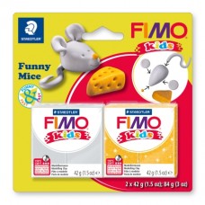 Набор полимерной глины FIMO kids kit детский набор “Веселая мышка” 140 х 140 х 12 мм белый, желтый FIMO 8035 11
