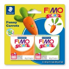 Набор полимерной глины FIMO kids kit детский набор “Веселые морковки” 140 х 140 х 12 мм красный, зеленый FIMO 8035 14