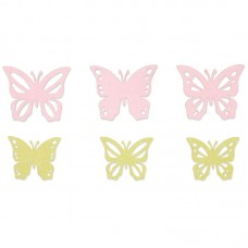 Набор декоративных элементов Бабочки 5,5 х 4,5/7 х 6 см розовый, светло-зелёный EFCO 3457632