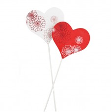 Набор декоративных элементов Сердце 6,5 х 6 см белый, красный EFCO 2487206