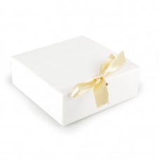 Коробка декоративная с бантом 14 x 14 x 5 см белый, персиковый EFCO 1621903