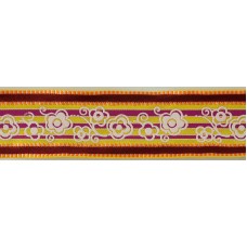 Лента с рисунком SAFISA, 38 мм, цвет бордо/желтый