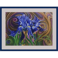Набор для вышивания бисером Синие ирисы  35 x 26 см GALLA COLLECTION Л344