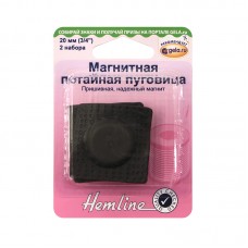 Магнитная потайная пуговица, 20 мм 20 мм чёрный HEMLINE 4604.BK/G002