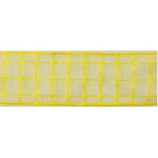 Лента органза с рисунком SAFISA, 25 мм, 15 м, цвет 01, желтый