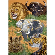Канва жесткая с рисунком Животные Африки 60 x 80 см GOBELIN L. DIAMANT 10.542