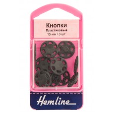 Кнопки пришивные черные из пластика черный* 15 мм HEMLINE 424.B