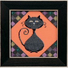 Набор для вышивания бисером Уголь - аллея кошек