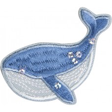 Термоаппликация Светло - голубой кит 5,5 х 5 см голубой 0,125 см HKM 38694