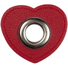 Люверс пришивной на патче HKM Сердце 3,5 х 4 см красно-коричневый HKM 1202/10
