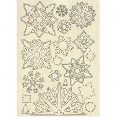 Набор высеченных декоративных элементов Снежинки 14,8 х 21 см натуральный STAMPERIA KLSP084