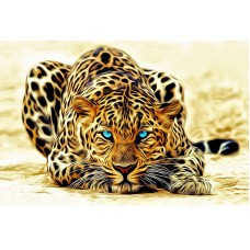 Картина стразами Леопард с голубыми глазами