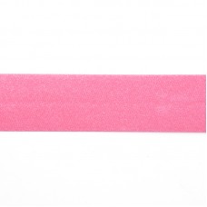 Косая бейка атласная 20 мм, 25 м, цвет 142, ярко-розовый