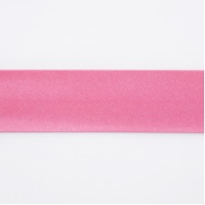 Косая бейка атласная 30 мм, 25 м, цвет 142, ярко-розовый