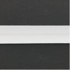 Косая бейка хлопок, 20 мм, 20 м, цвет 02, цвет белый