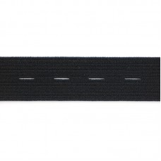 Эластичная лента с прорезными петлями SPIRAL (SAFISA), 20 мм, цвет 01, черный