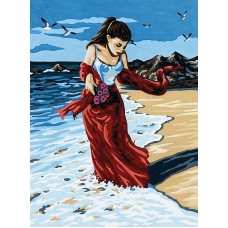 Канва жесткая с рисунком Девушка у моря 60 x 80 см GOBELIN L. DIAMANT 10.565