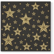 Салфетки трехслойные для декупажа, коллекция Lunch  PAW Decor Collection Красивые звезды черного 