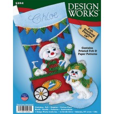 Набор для вышивания сапожка для подарков Фруктовый снеговик 46 см DESIGN WORKS 5262