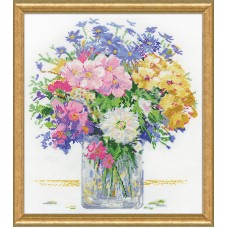Набор для вышивания Букет цветов 33 х 35,5 см DESIGN WORKS 3265