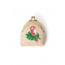 Набор для вышивания кошелька Розовый попугай 9 х 8 см XIU Crafts 2860405