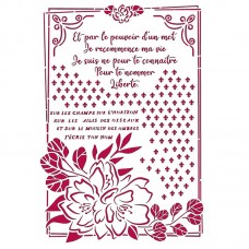 Трафарет Романтика - цветок с рамкой 21 х 29,7 см (A4) STAMPERIA KSG457