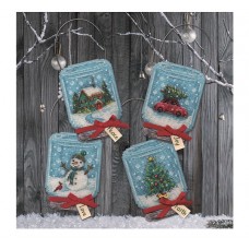 Набор для вышивания: Рождественские украшения Баночки набор из 4 шт. 7,62 х 17,78 Dimensions DMS-70-08997