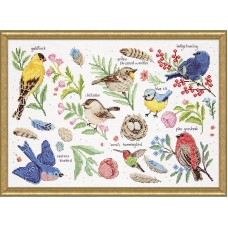Набор для вышивания Изучая птиц 30,5 х 46 см DESIGN WORKS 3413