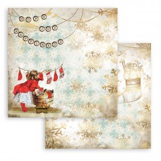 Бумага двухсторонняя для скрапбукинга Романтическое Рождество - Рождественские носки 30,5 х 30,5 см STAMPERIA SBB830