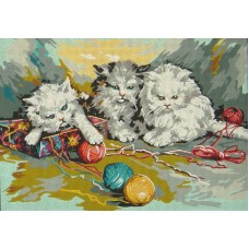 Канва жесткая с рисунком Три котенка 45 x 60 см GOBELIN L. DIAMANT 14.837