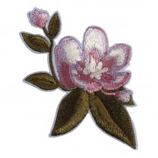 Термоаппликация Цветок розово-белый с бутонами 6,3 х 9,2 см 0,01 см HKM 39387