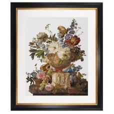 Набор для вышивания Натюрморт с цветами в алебастровой вазе, канва лён 36 ct 20 х 26 см THEA GOUVERNEUR 580