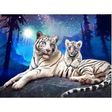 Картина стразами Тигры в ночи