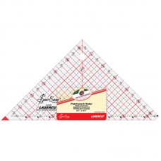Линейка-треугольник с углом 90*, градация в дюймах, 6 1/2 X 6 7/8 17,5 x 16,5 x 0,3 см прозрачный с красно-черной разметкой HEMLINE NL4208