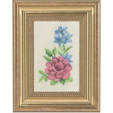 Набор для вышивания Роза и голубые цветы 9 х 14 см PERMIN 13-1136