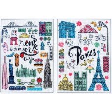 Набор для вышивания:Нью-Йорк и Париж 13 х 18 см Dimensions DMS-70-35407