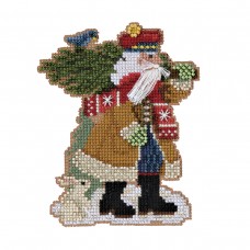 Набор для вышивания Санта из Дугласа с пихтой 9 х 12 см MILL HILL MH202232